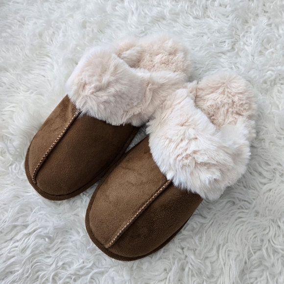 Dream Pairs Faux Fur Fuzzy Slippers. Brown. Size 11-12. New. - Picture 1 of 7